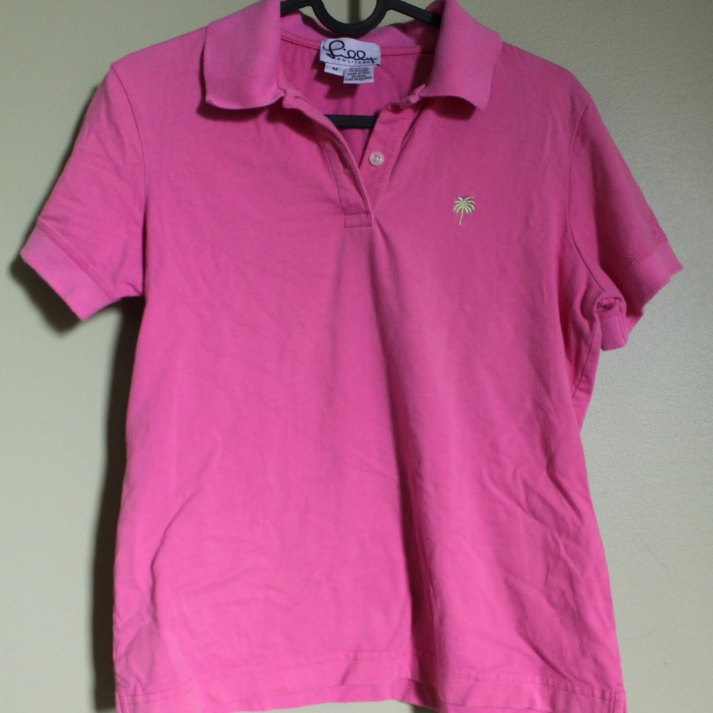Lily Pulitzer pink collared shirt